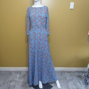 Arefeva Long Sleeve Floral High Neck Maxi Dress S Cottage Boho